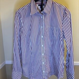 Tommy Hilfiger Purple and White Striped Shirt